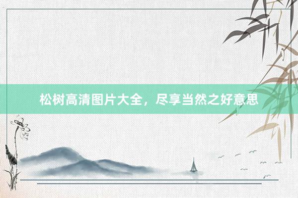 松树高清图片大全，尽享当然之好意思
